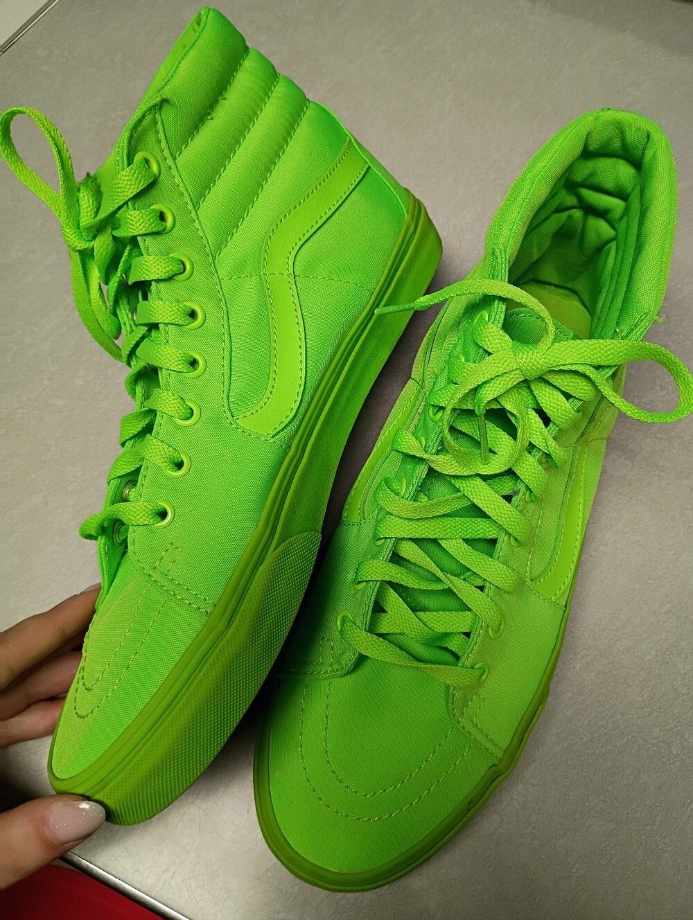 Vans Neon Green High-Top Canvas Sneakers